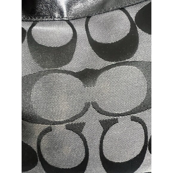 Coach Signature Shoulder Bag-Black and Dark Gray - Picture 8 of 15